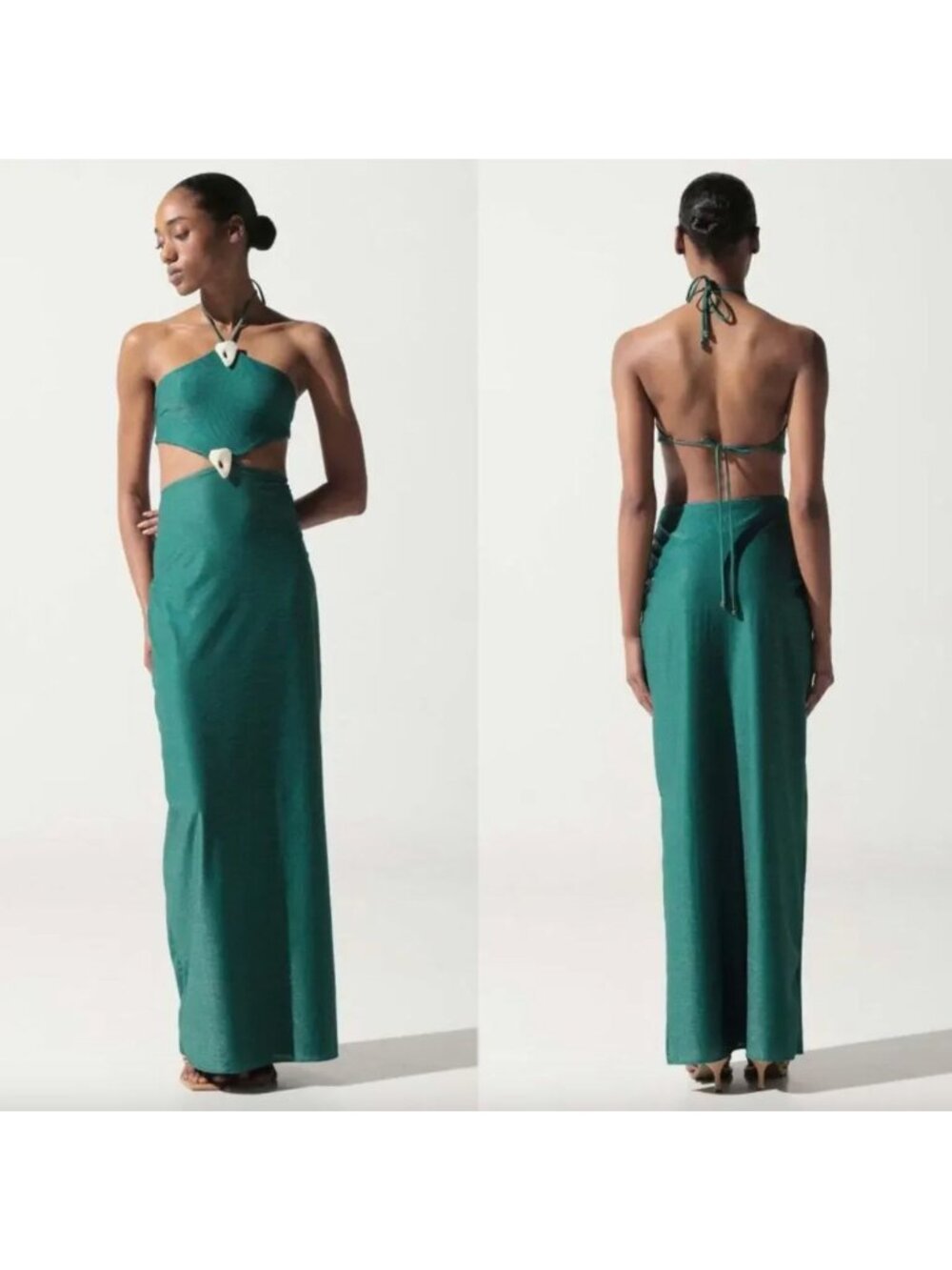 Baobab Kira Maxi Dress in Emerald Green Size Large